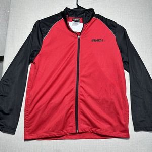 Vintage And1 Sweater Mens XL Black Red Full Zip Long Sleeve Polyester Sport Y2K